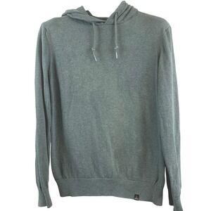 Prana Green Knit Hoodie Sweatshirt Womens Medium Organic Recycled Blend Casual